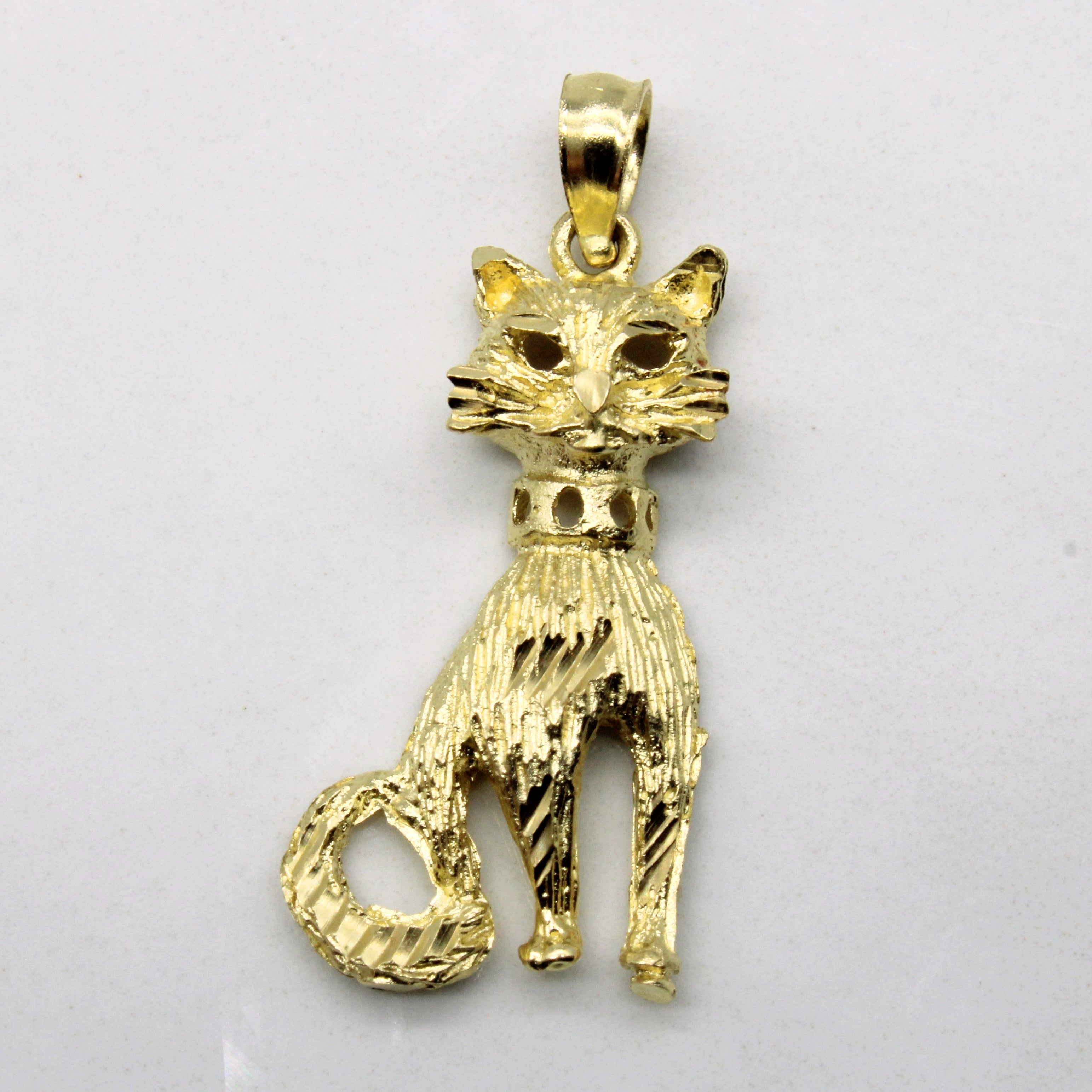 Vintage 14k retailer gold Cat Necklace