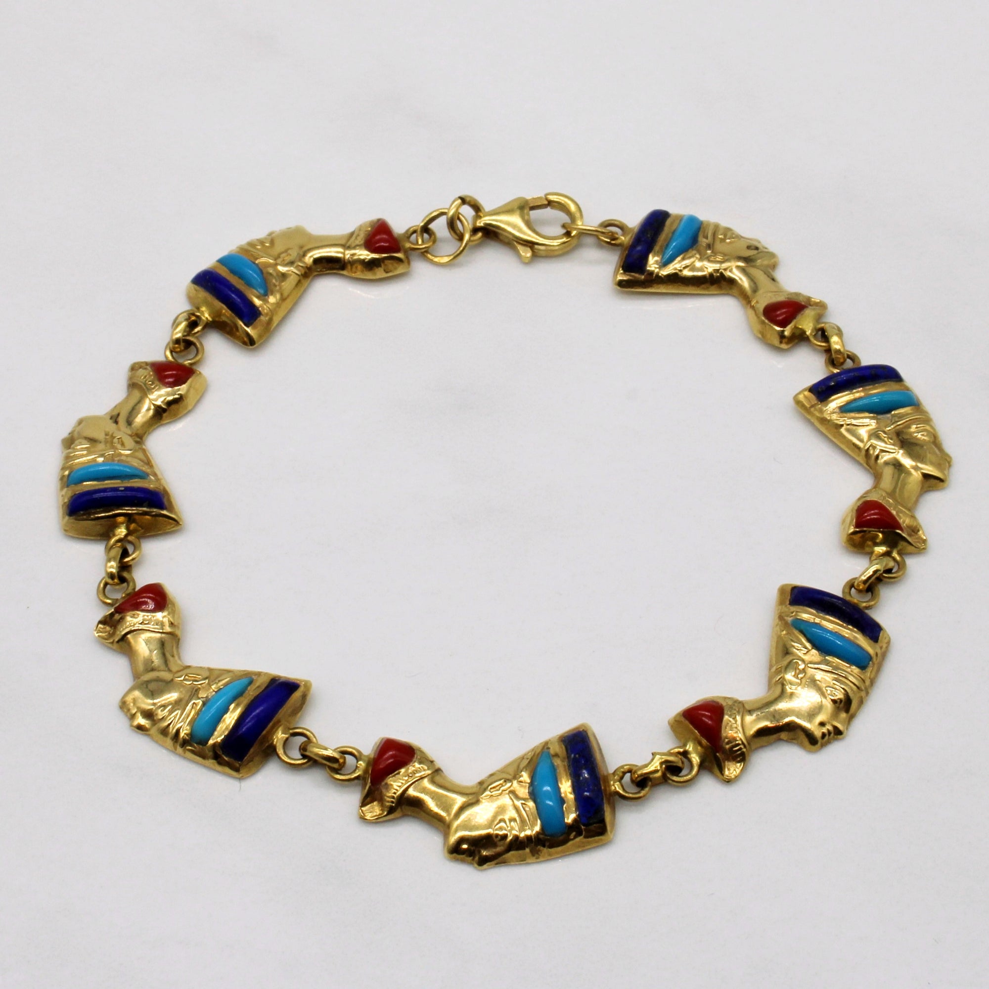 Mixed Gem Nefertiti Bust Bracelet | 2.07ctw | 8