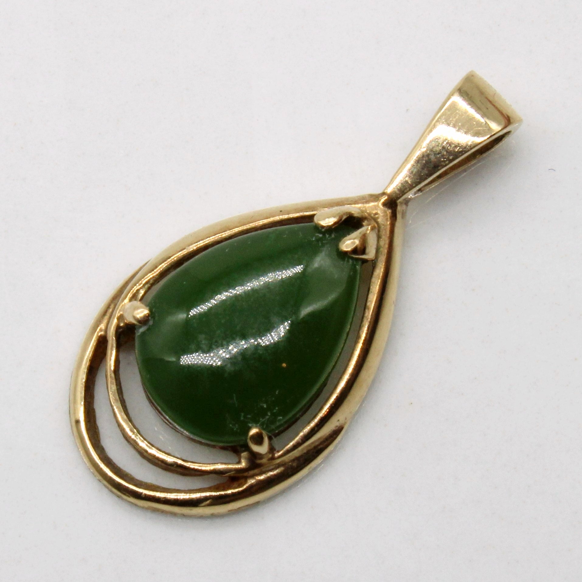 Pear Cabochon Serpentine Pendant | 0.95ct |