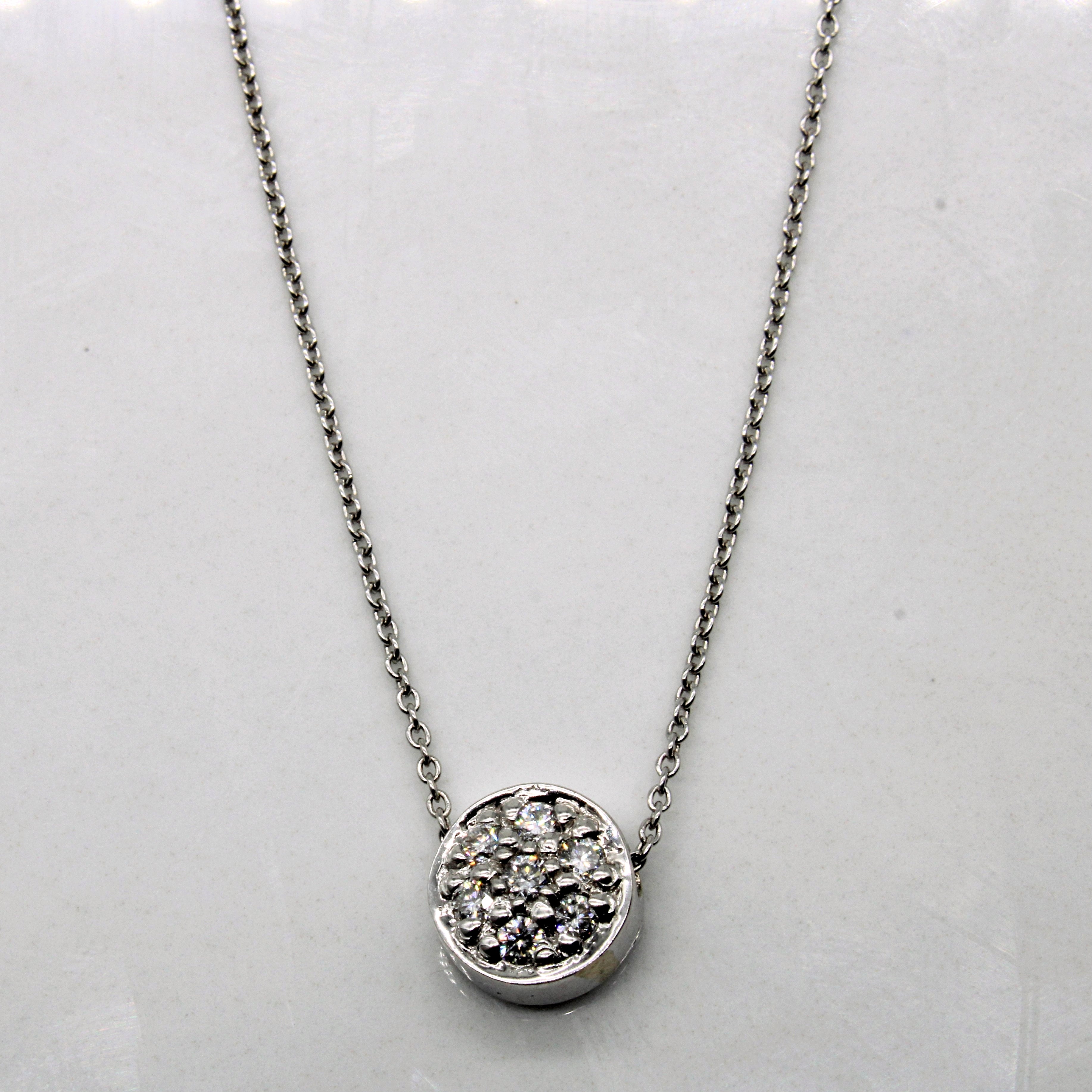 Diamond & Synthetic Ruby Pendant & Necklace | 0.11ctw, 0.02ct | 17" |