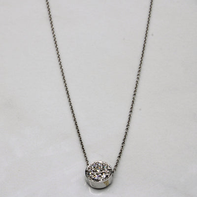 Diamond & Synthetic Ruby Pendant & Necklace | 0.11ctw, 0.02ct | 17