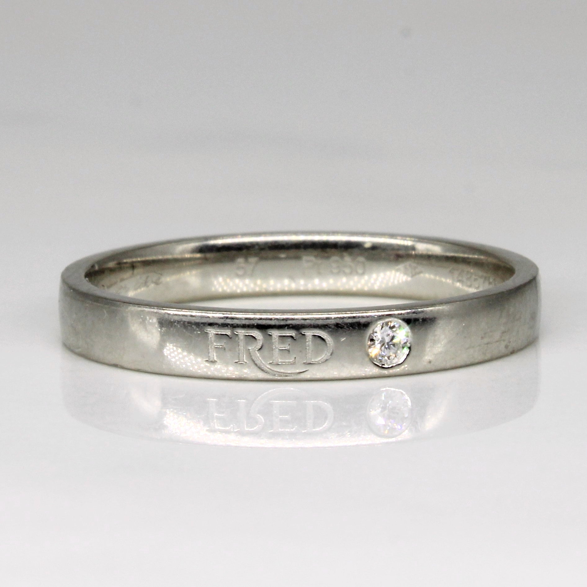 Fred For Love' Diamond & Ruby Love Wedding Band | 0.03ct, 0.03ct | SZ 8 |