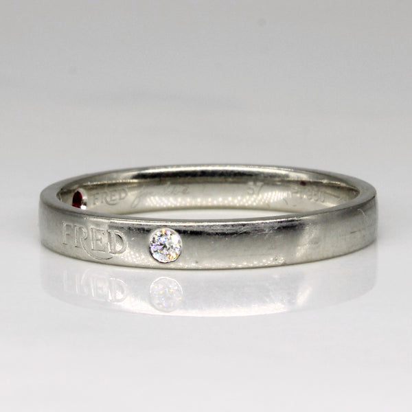 'Fred For Love' Diamond & Ruby Love Wedding Band | 0.03ct, 0.03ct | SZ 8 |