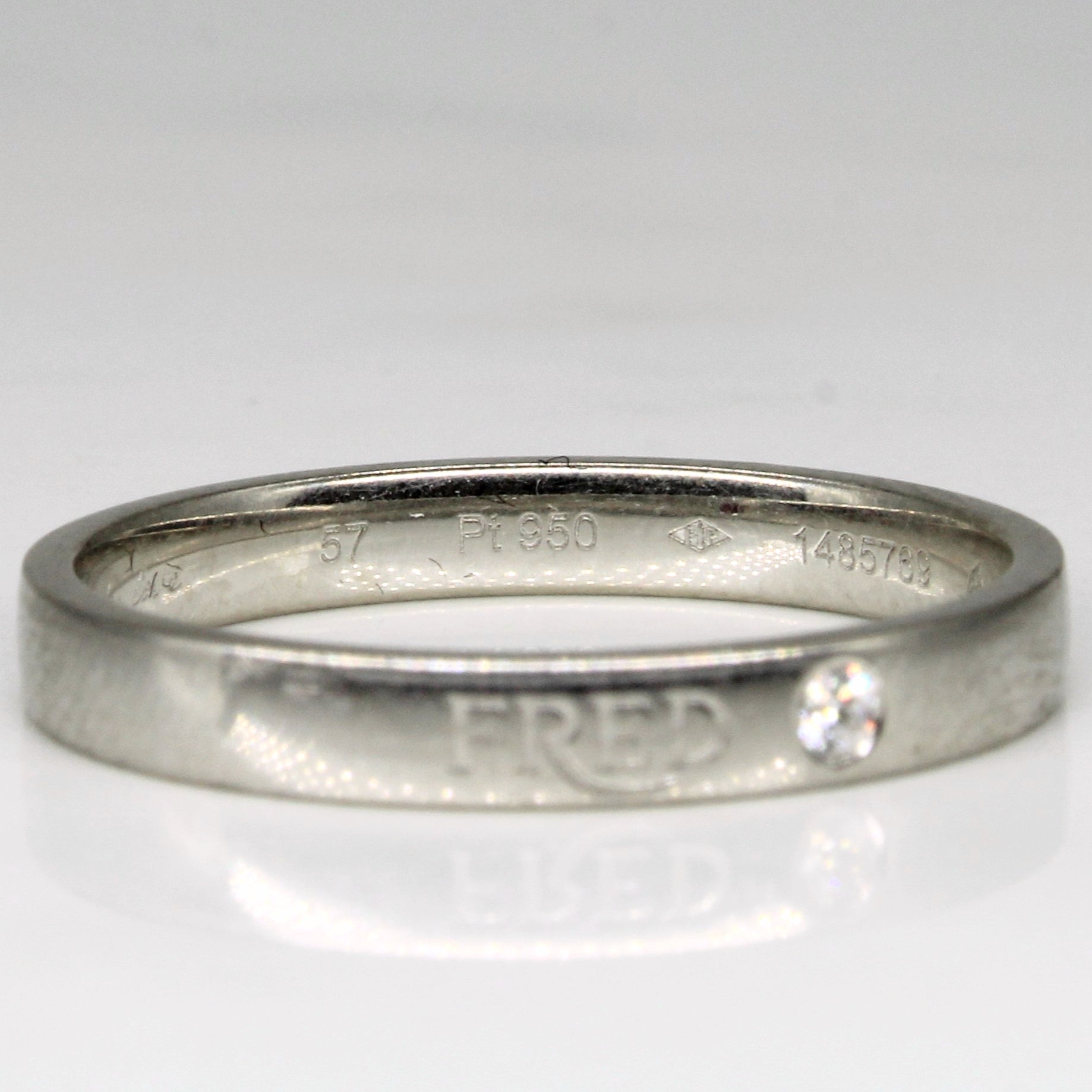 Fred For Love' Diamond & Ruby Love Wedding Band | 0.03ct, 0.03ct | SZ 8 |