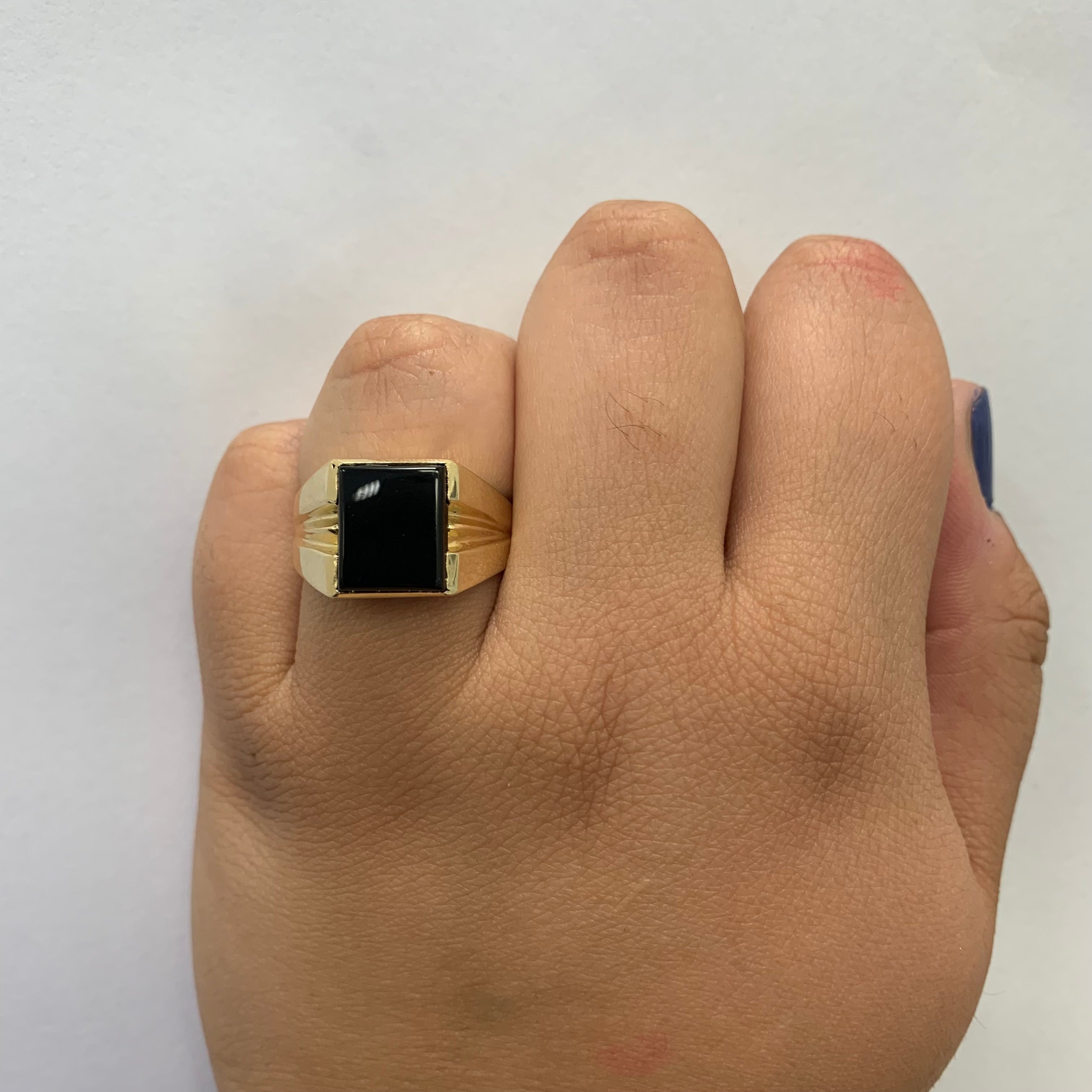 Square Onyx Ring | 1.95ct | SZ 9.5 |