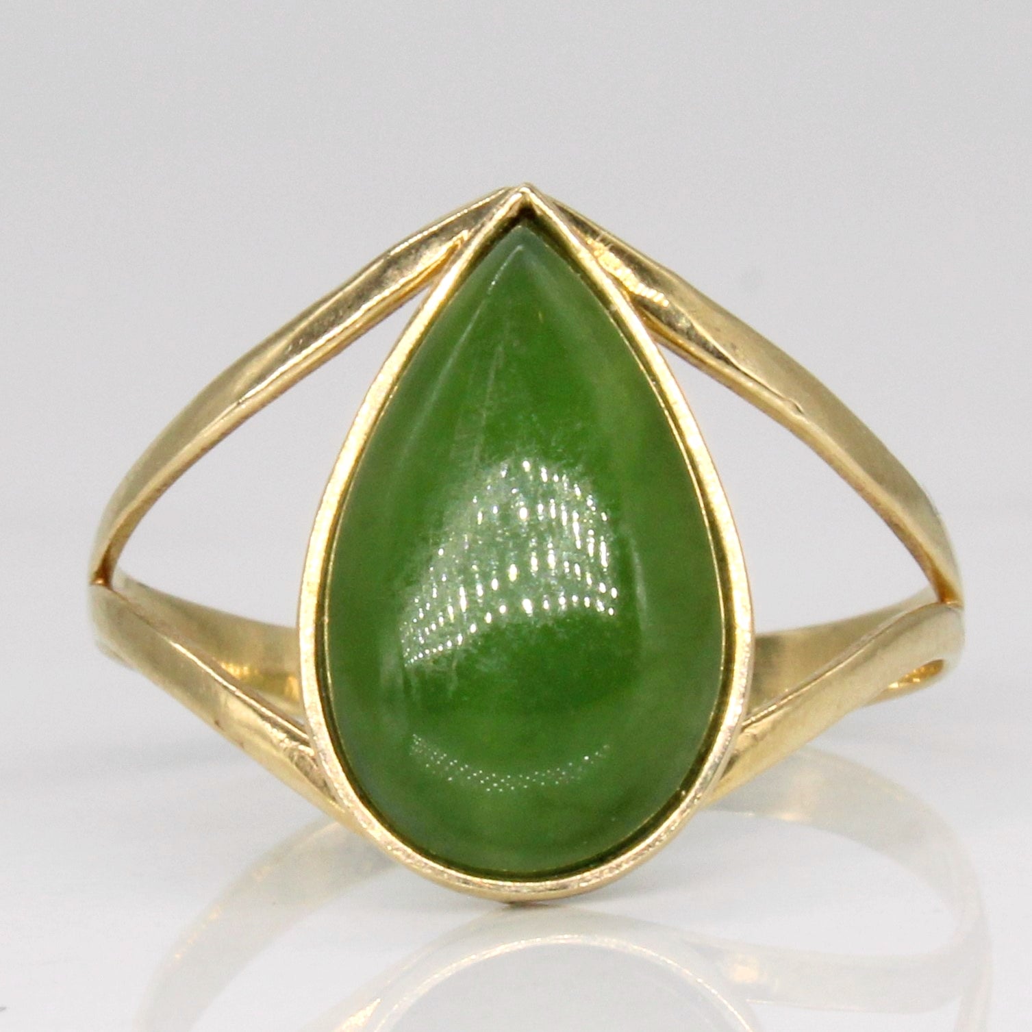 Pear Cut Nephrite Cocktail Ring | 2.65ct | SZ 6.5 |