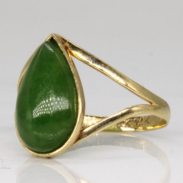 Pear Cut Nephrite Cocktail Ring | 2.65ct | SZ 6.5 |