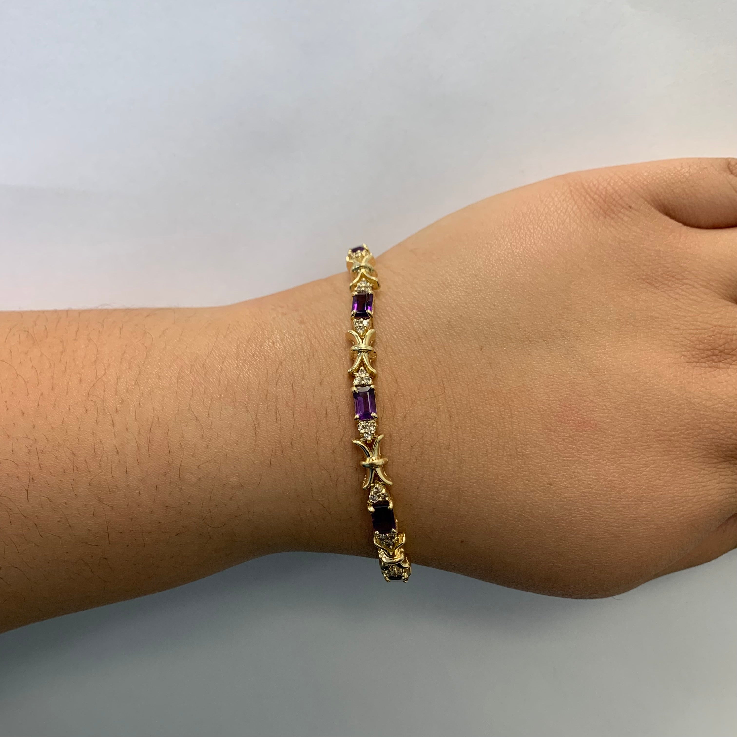 Amethyst & Diamond Bracelet | 4.50ctw, 0.75ctw | 7.5" |