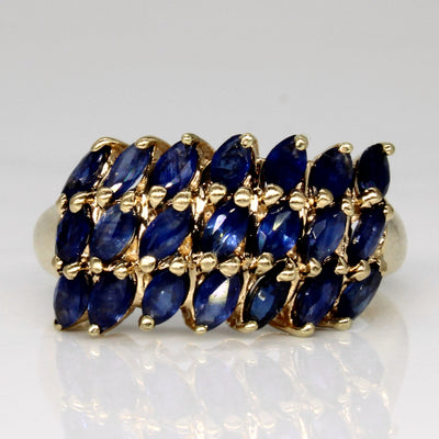 Triple Row Marquise Sapphire Ring | 1.26ctw | SZ 6 |