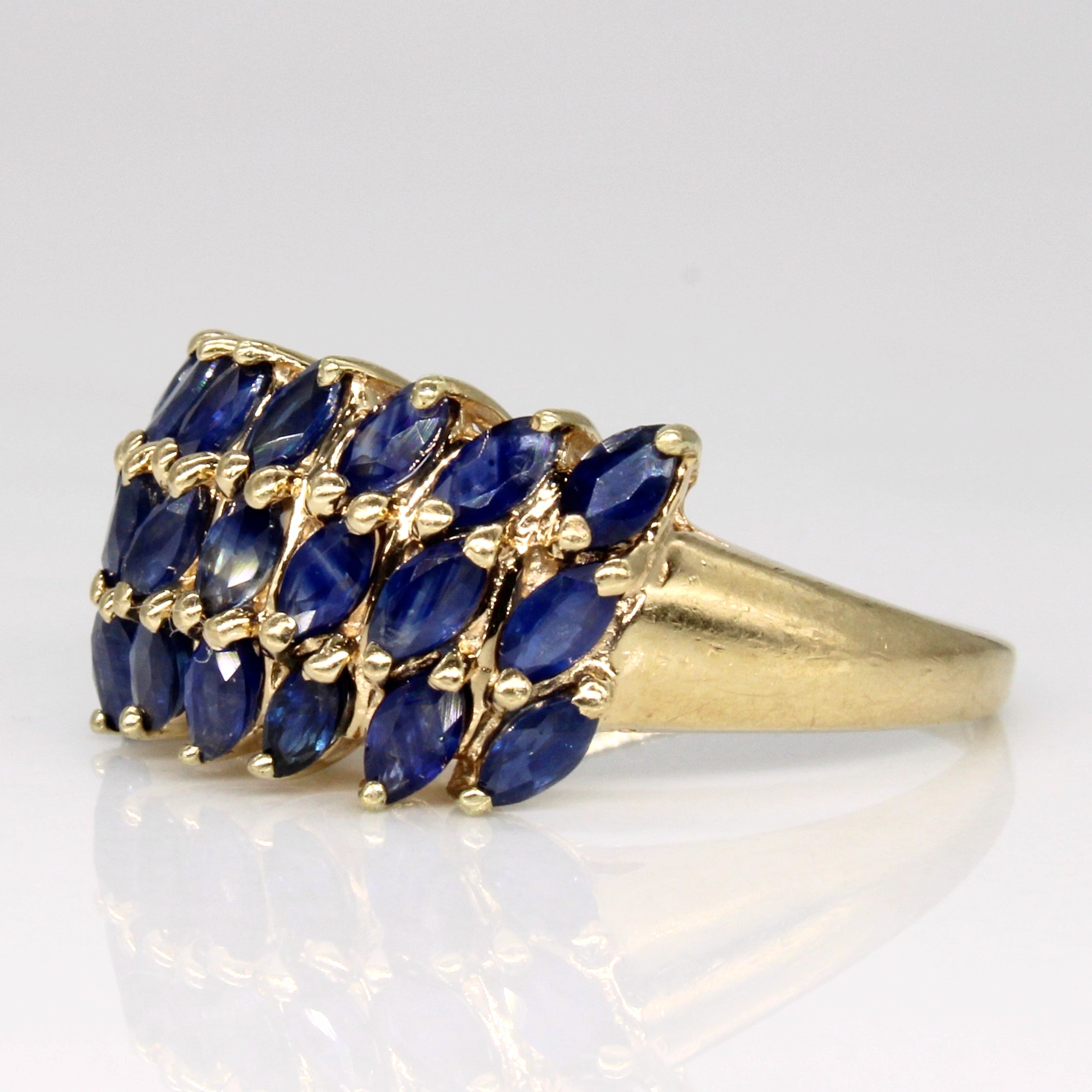 Triple Row Marquise Sapphire Ring | 1.26ctw | SZ 6 |