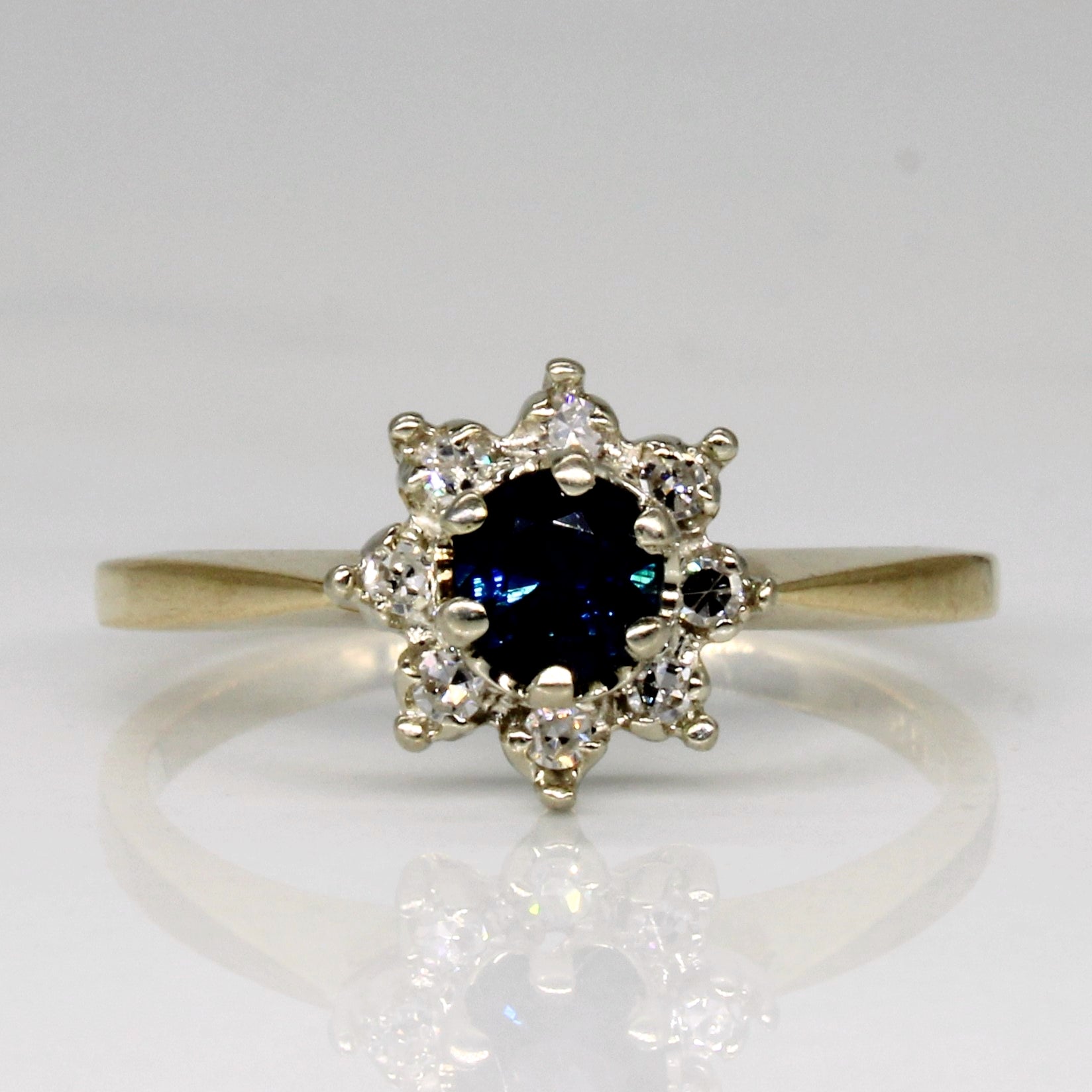 Sapphire & Diamond Halo Ring | 0.33ct, 0.08ctw | SZ 6.25 |