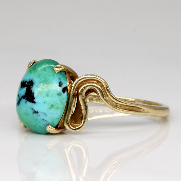 Turquoise Cabochon Bypass Ring | 2.10ct | SZ 6 |