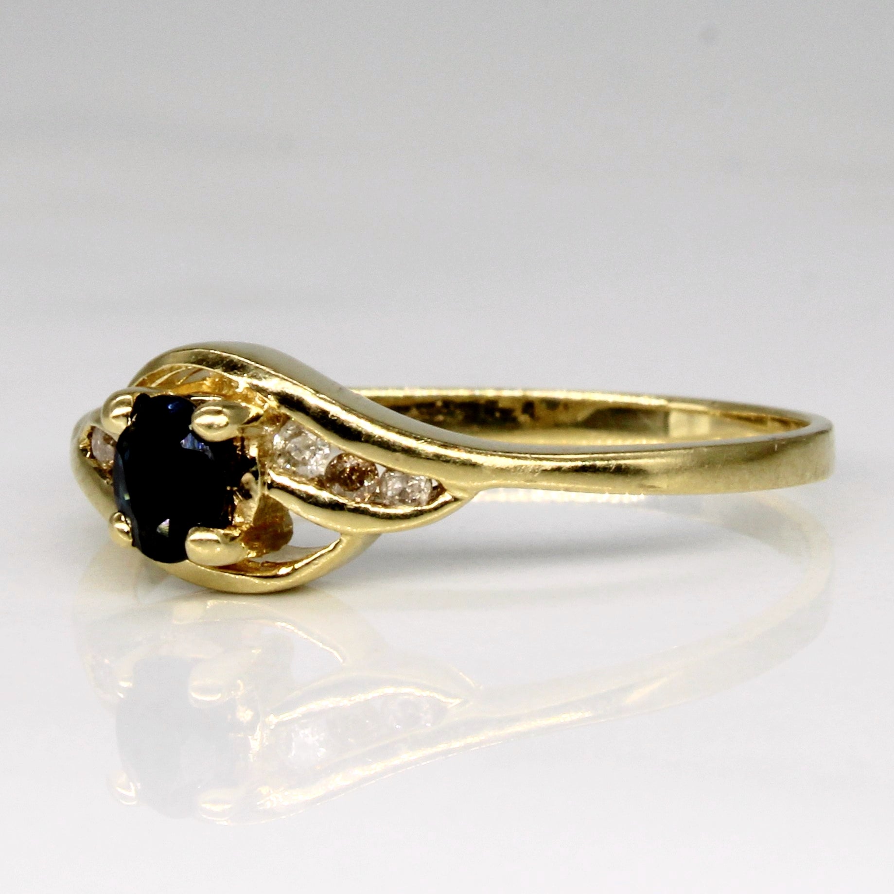 Sapphire & Diamond Bypass Ring | 0.22ct, 0.05ctw | SZ 7 |