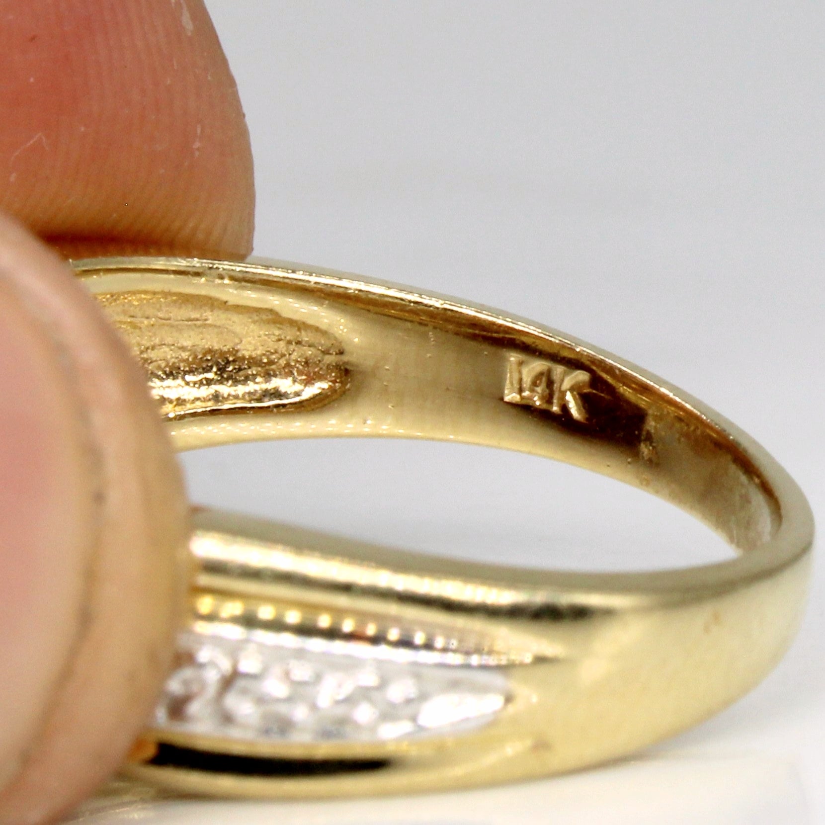 Pearl & Diamond Tapered Ring | 0.02ctw | SZ 9.25 |