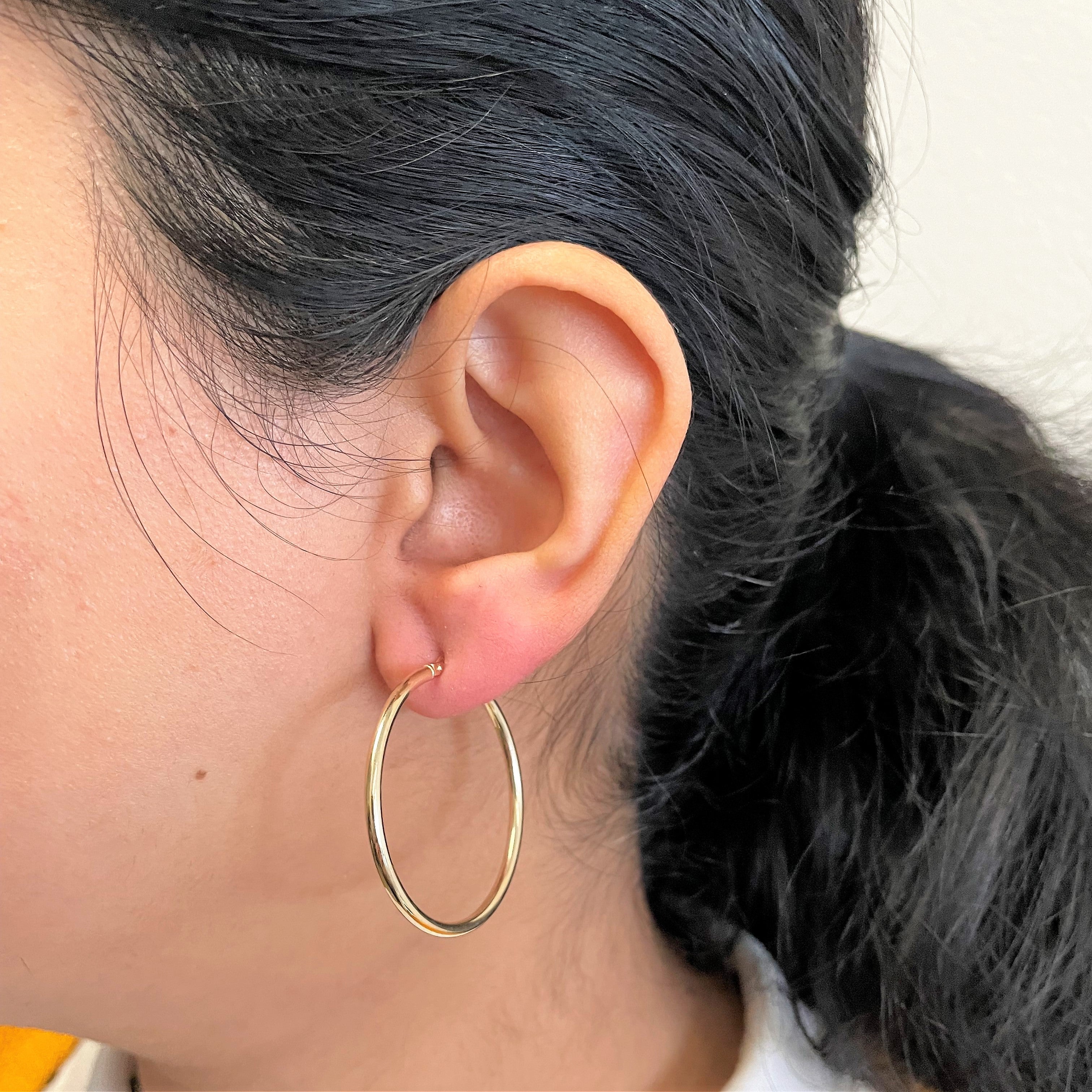 Large Yellow Gold Hoops |