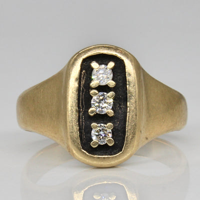 Vertical Diamond Three Stone Ring | 0.20ctw | SZ 9 |