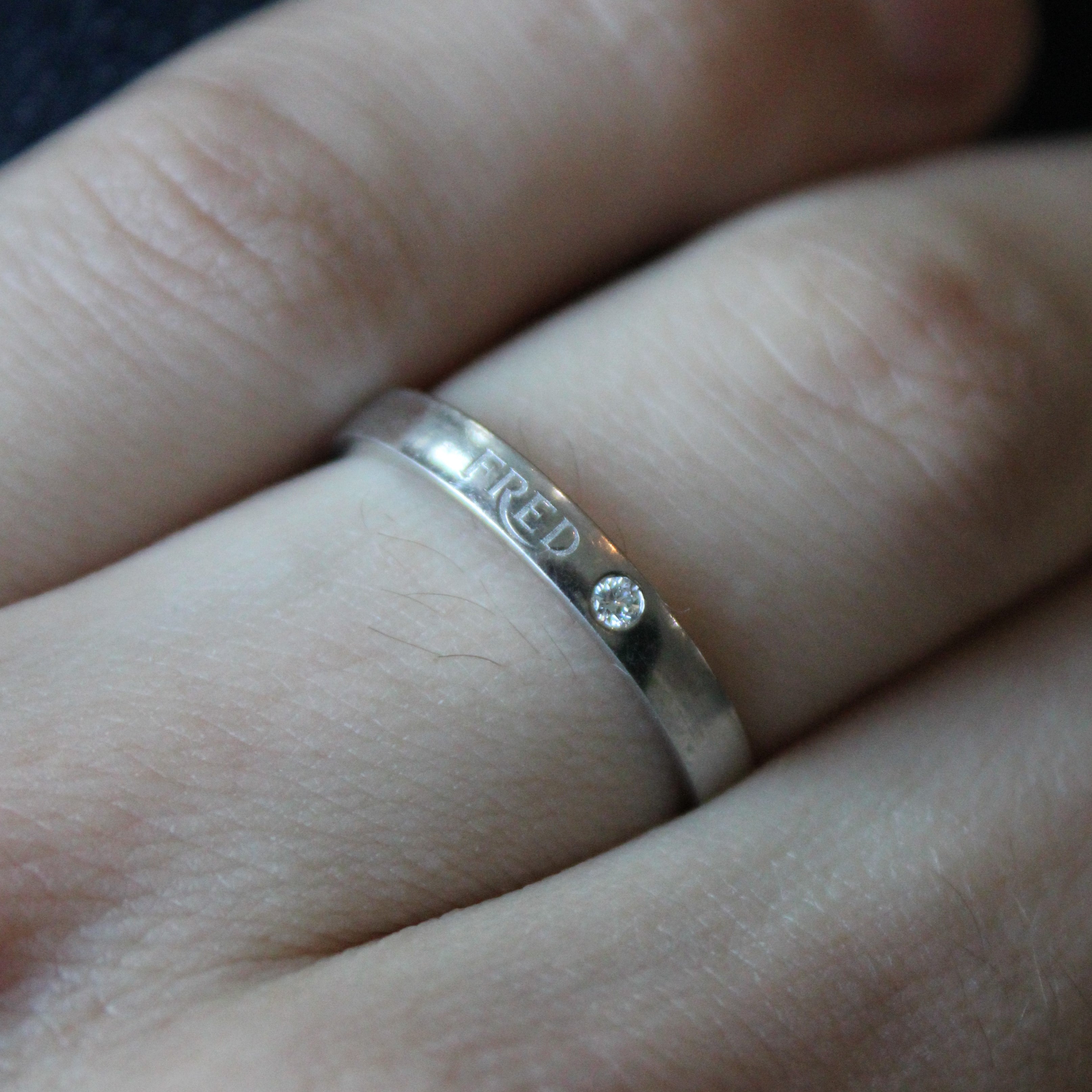 Fred For Love' Diamond & Ruby Love Wedding Band | 0.03ct, 0.03ct | SZ 8 |