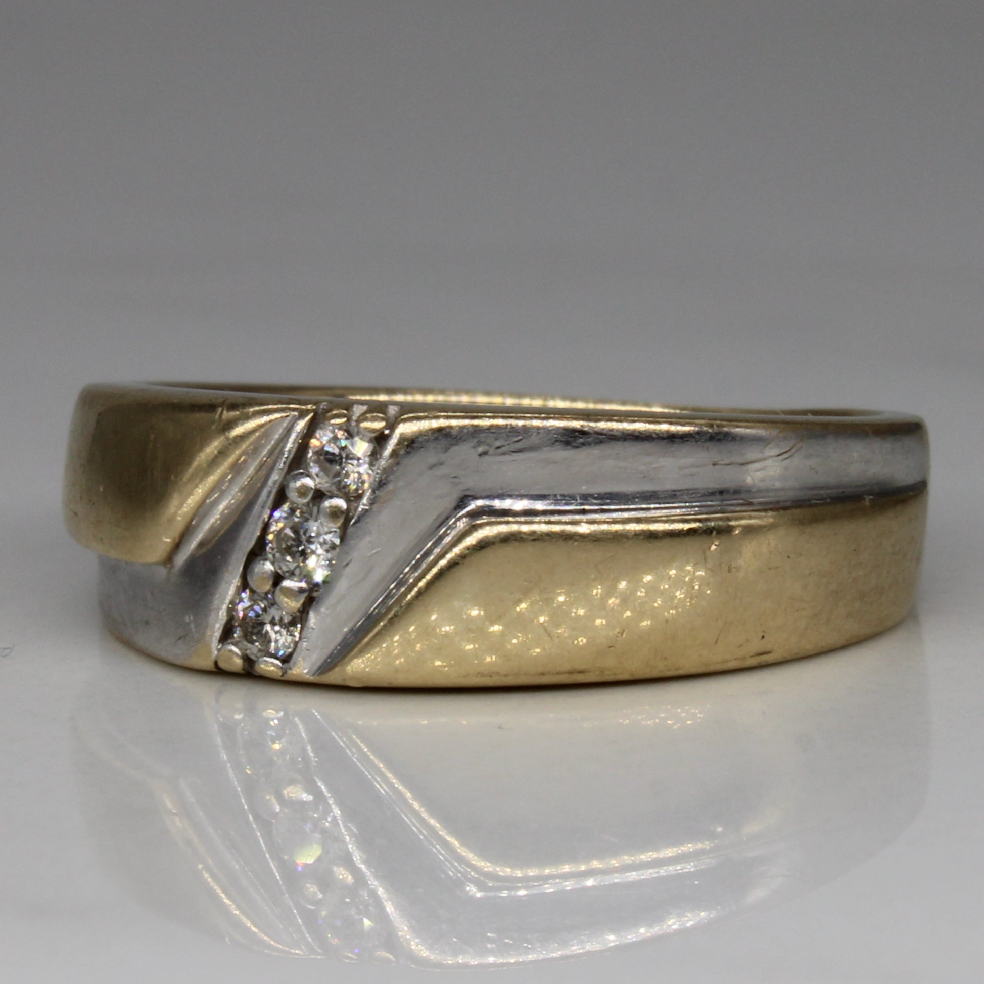 Diamond Two Tone Channel Band | 0.12ctw | SZ 8.25 |