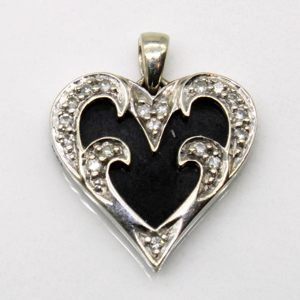 Onyx & Diamond Heart Pendant | 1.10ct, 0.09ctw |