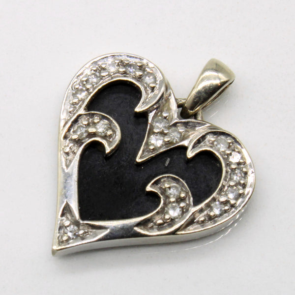 Onyx & Diamond Heart Pendant | 1.10ct, 0.09ctw |