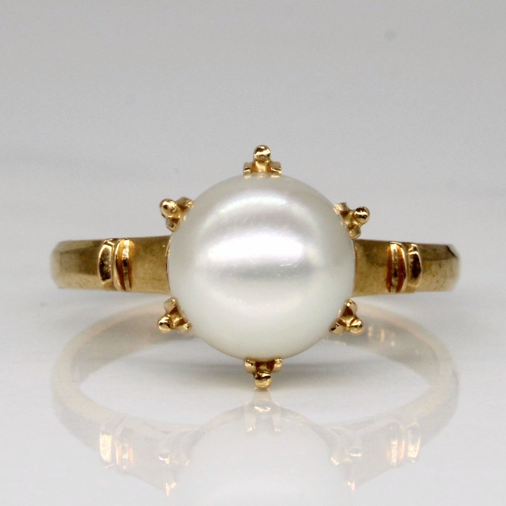 Claw Set Pearl Solitaire Ring | SZ 6.5 |