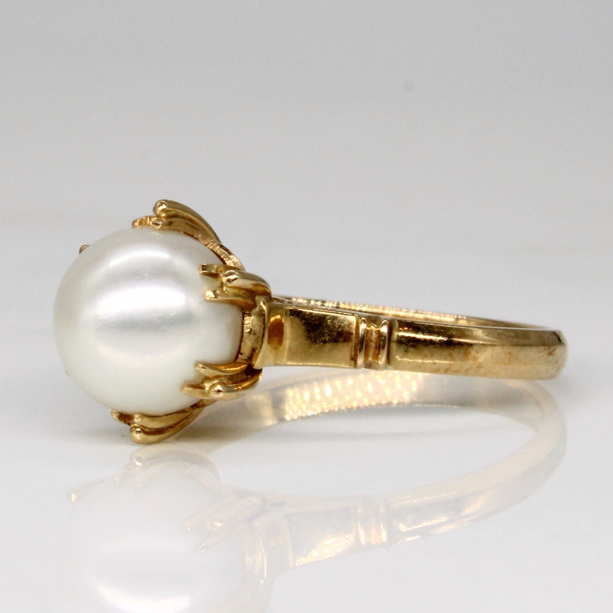 Claw Set Pearl Solitaire Ring | SZ 6.5 |