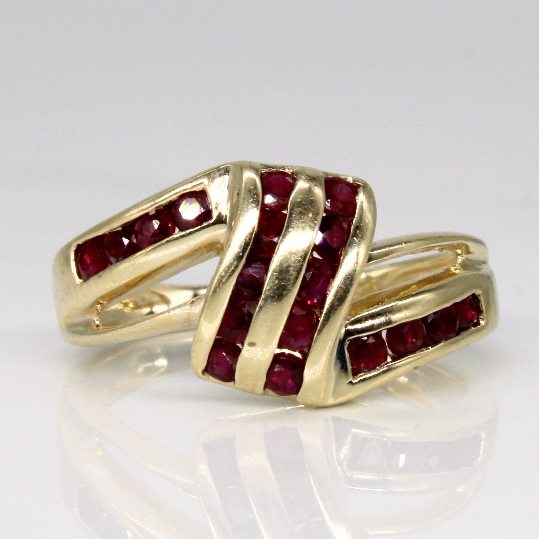 Cascade Ruby Bypass Ring | 0.63ctw | SZ 8 |