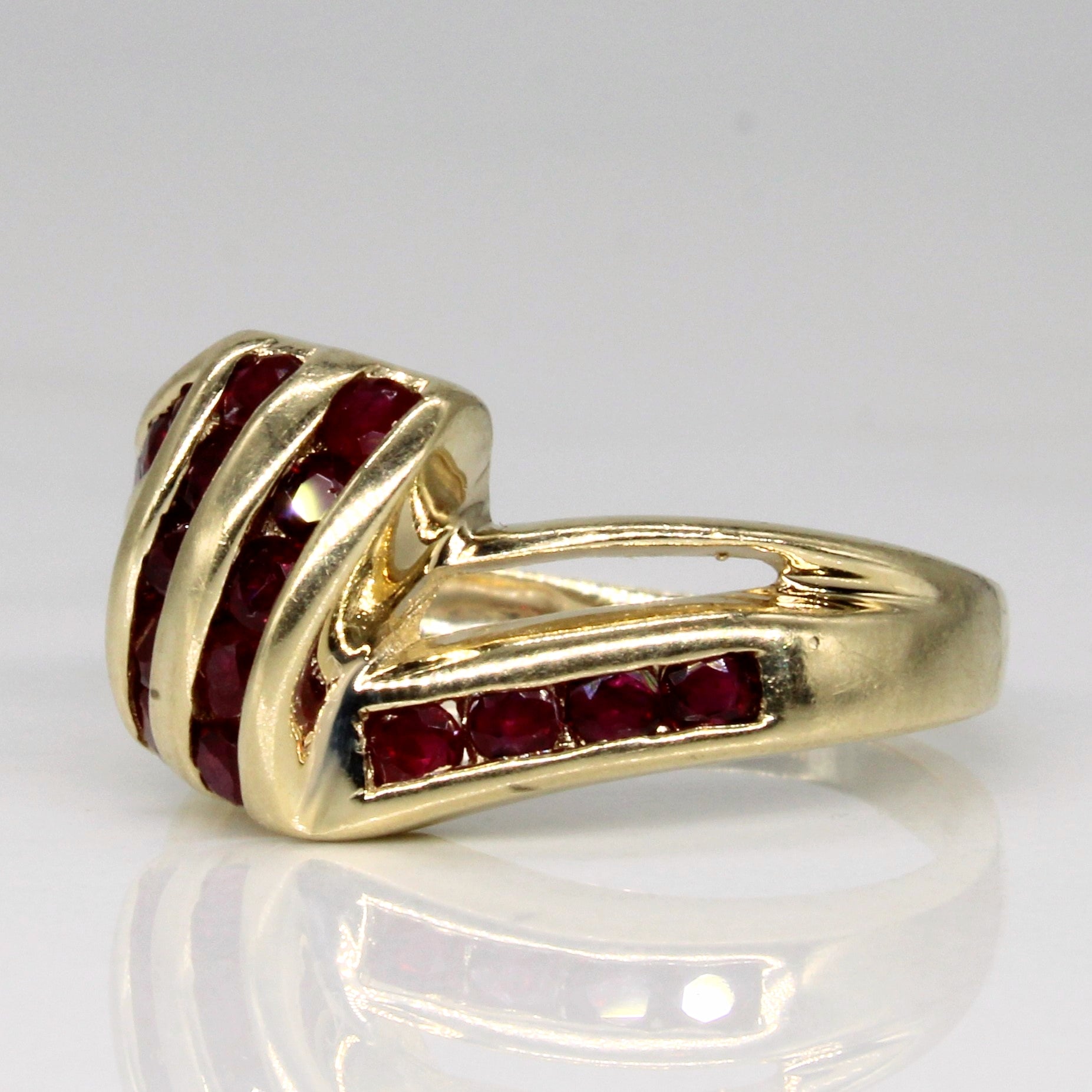 Cascade Ruby Bypass Ring | 0.63ctw | SZ 8 |