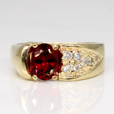 Synthetic Spinel & Diamond Ring | 1.03ct, 0.12ctw | SZ 6.25 |