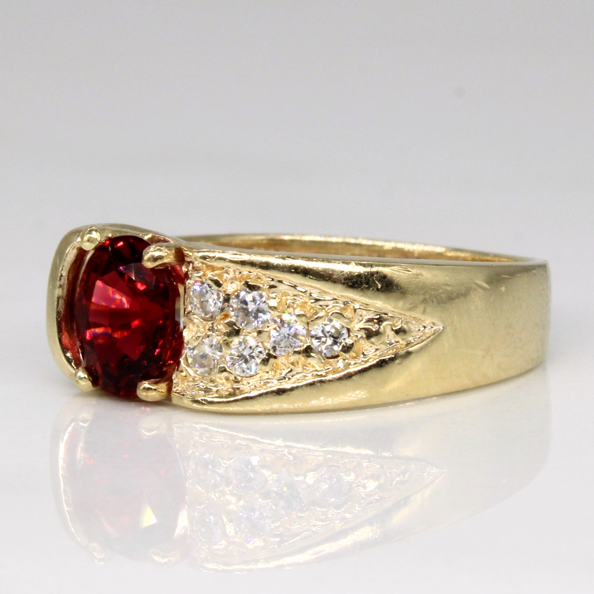 Synthetic Spinel & Diamond Ring | 1.03ct, 0.12ctw | SZ 6.25 |