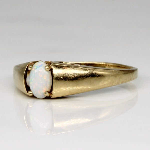 Tapered Opal Solitaire Ring | 0.14ct | SZ 6 |