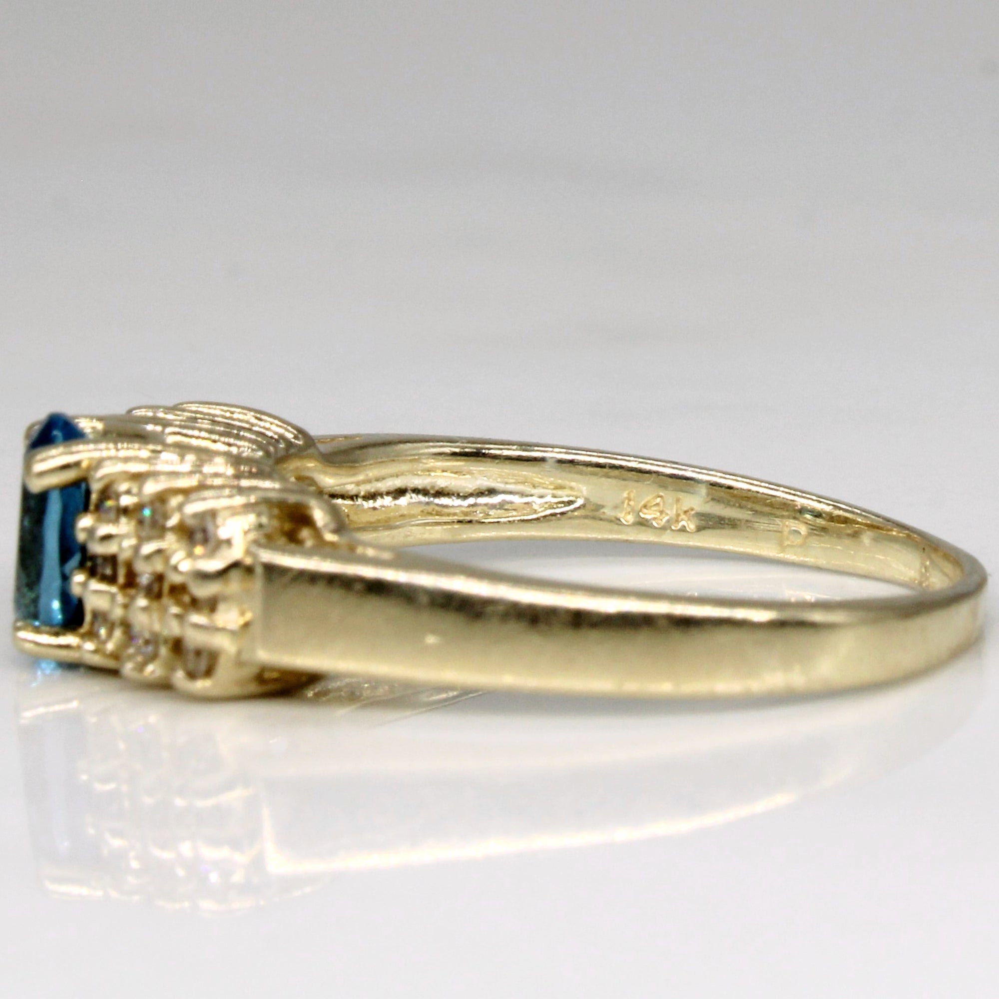 Blue Topaz & Diamond Engagement Ring | 0.48ct, 0.09ctw | SZ 6.25 |