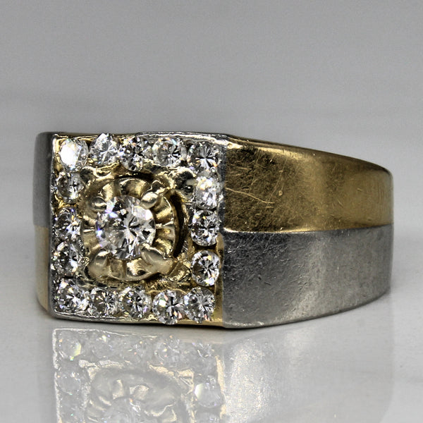 Mixed Metal Diamond Cluster Ring | 0.65ctw | SZ 8.25 |