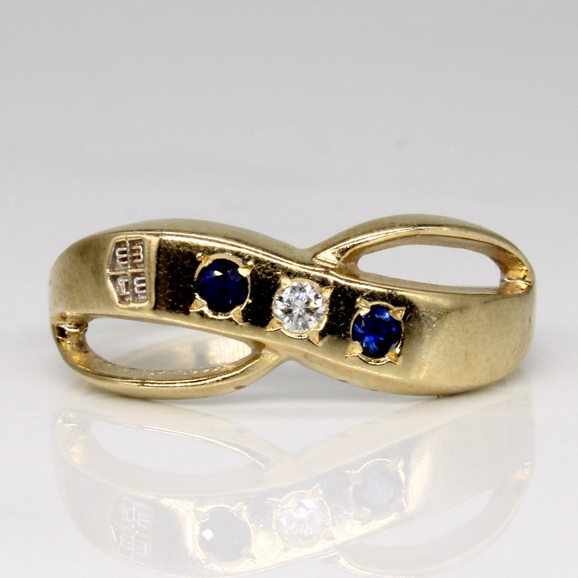 Sapphire & Diamond Bypass Ring | 0.06ctw, 0.03ct | SZ 7.75 |