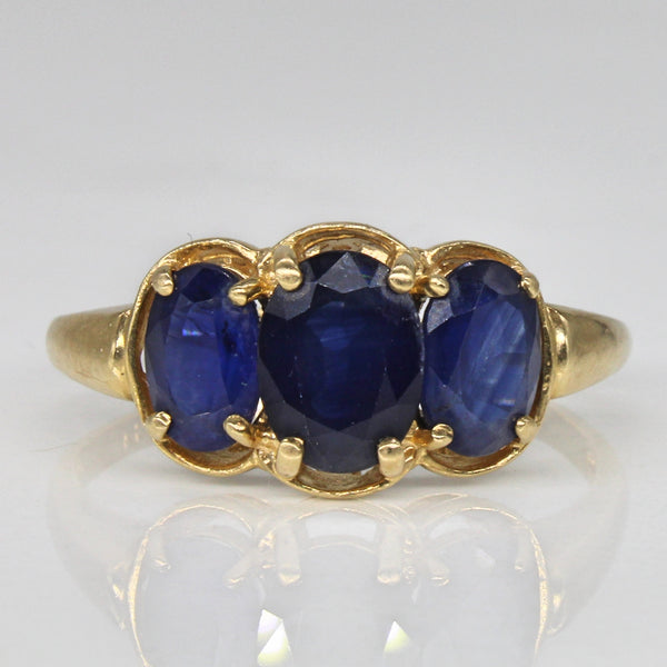 Three Stone Sapphire Ring | 2.90ctw | SZ 10 |
