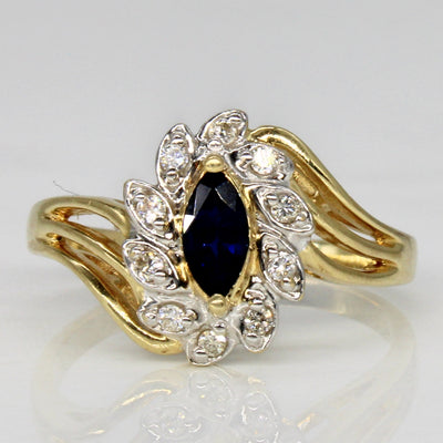 Sapphire & Diamond Cocktail Ring | 0.25ct, 0.09ctw | SZ 6.75 |