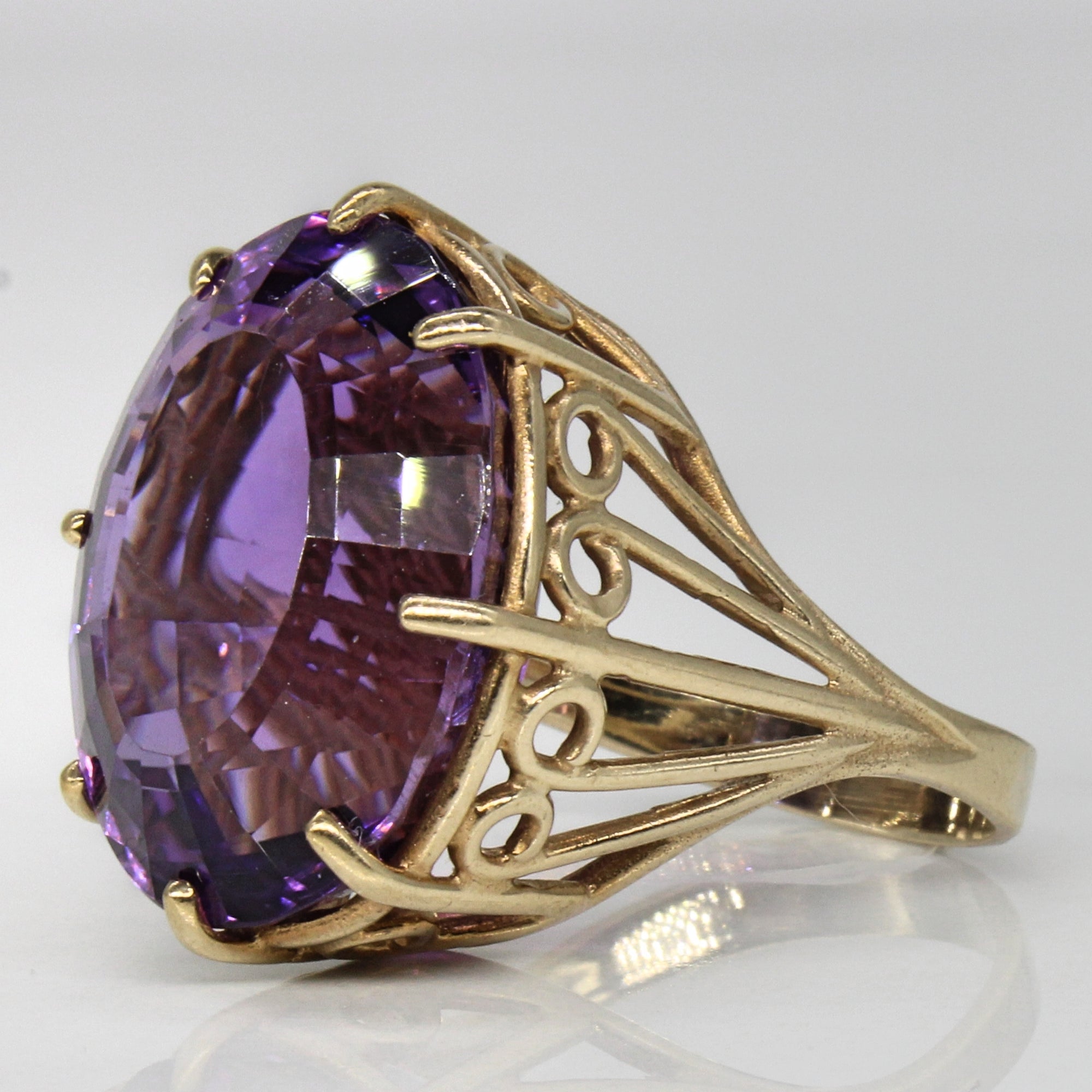 Large Amethyst Cocktail Ring | 18.45ct | SZ 6.5 |