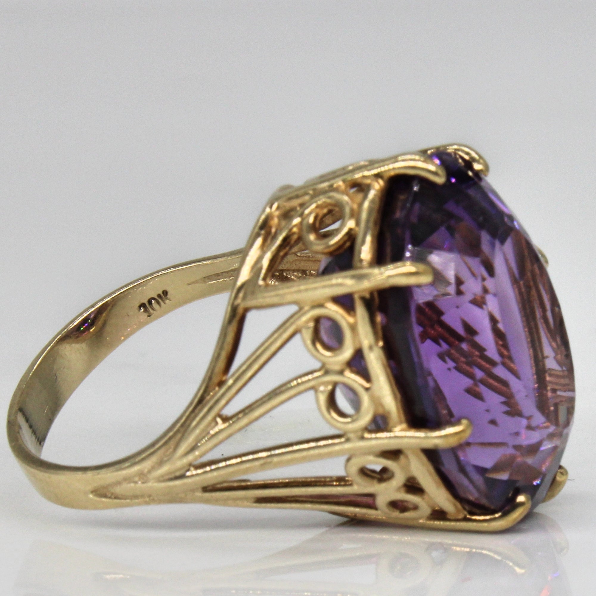 Large Amethyst Cocktail Ring | 18.45ct | SZ 6.5 |