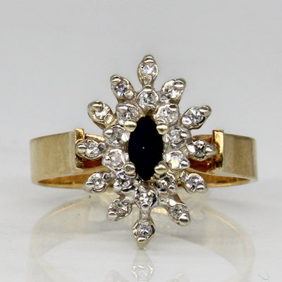 Sapphire & Diamond Cluster Ring | 0.13ct, 0.12ctw | SZ 7 |
