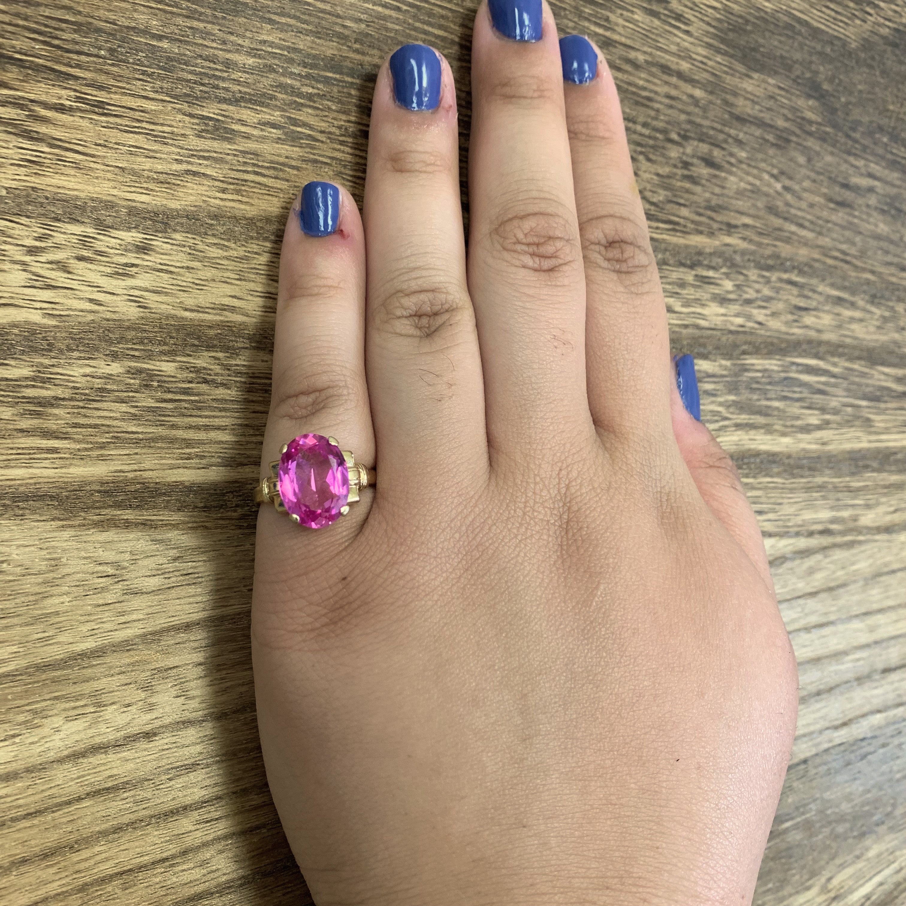 Synthetic Pink Sapphire Cocktail Ring | 8.00ct | SZ 6.75 |