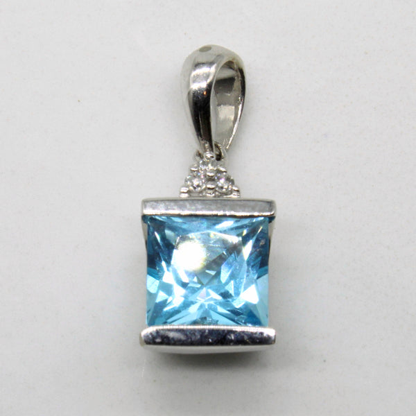 Blue Topaz & Diamond Pendant | 2.10ct, 0.03ctw |