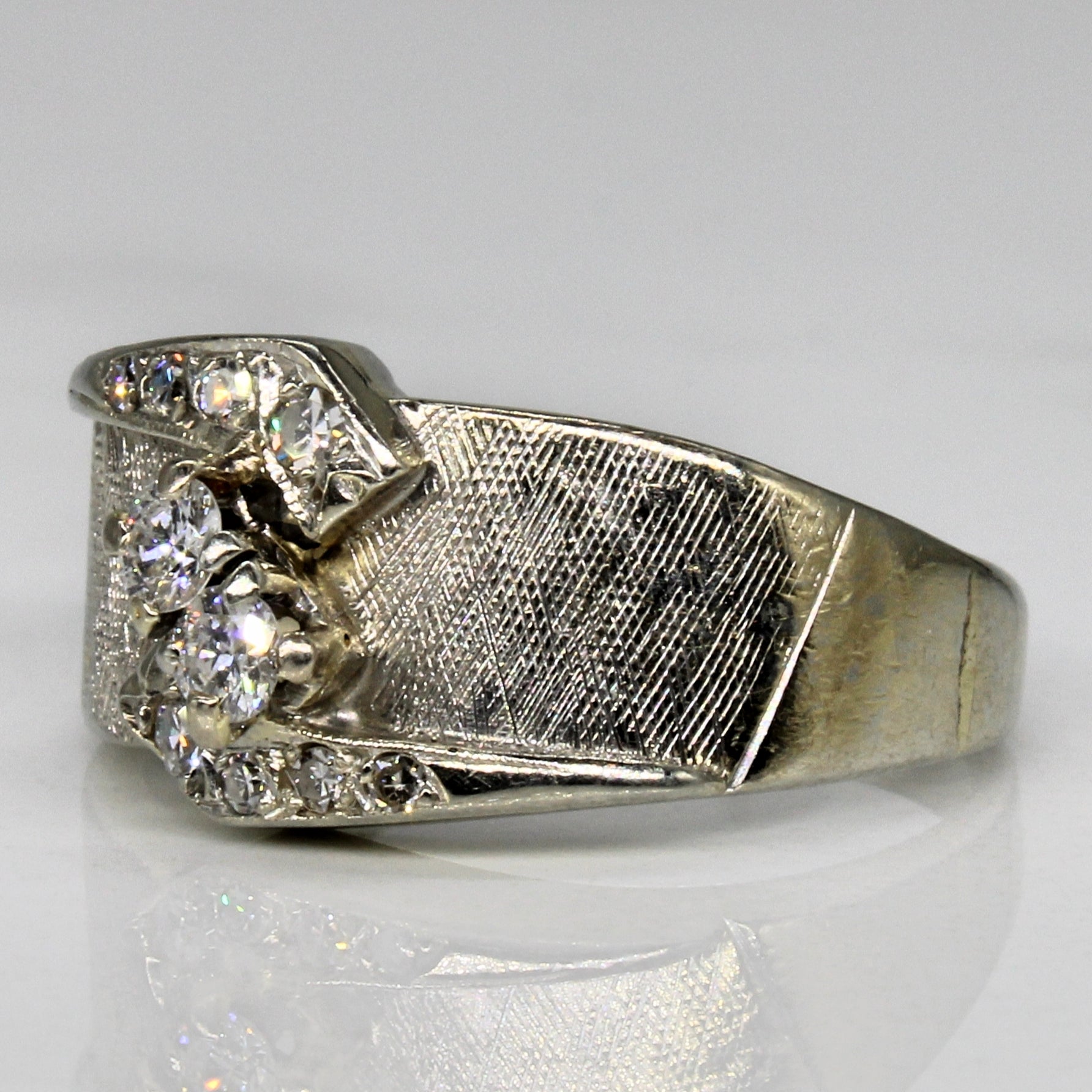 Diamond Brushed Finish Ring | 0.31ctw | SZ 8.25 |
