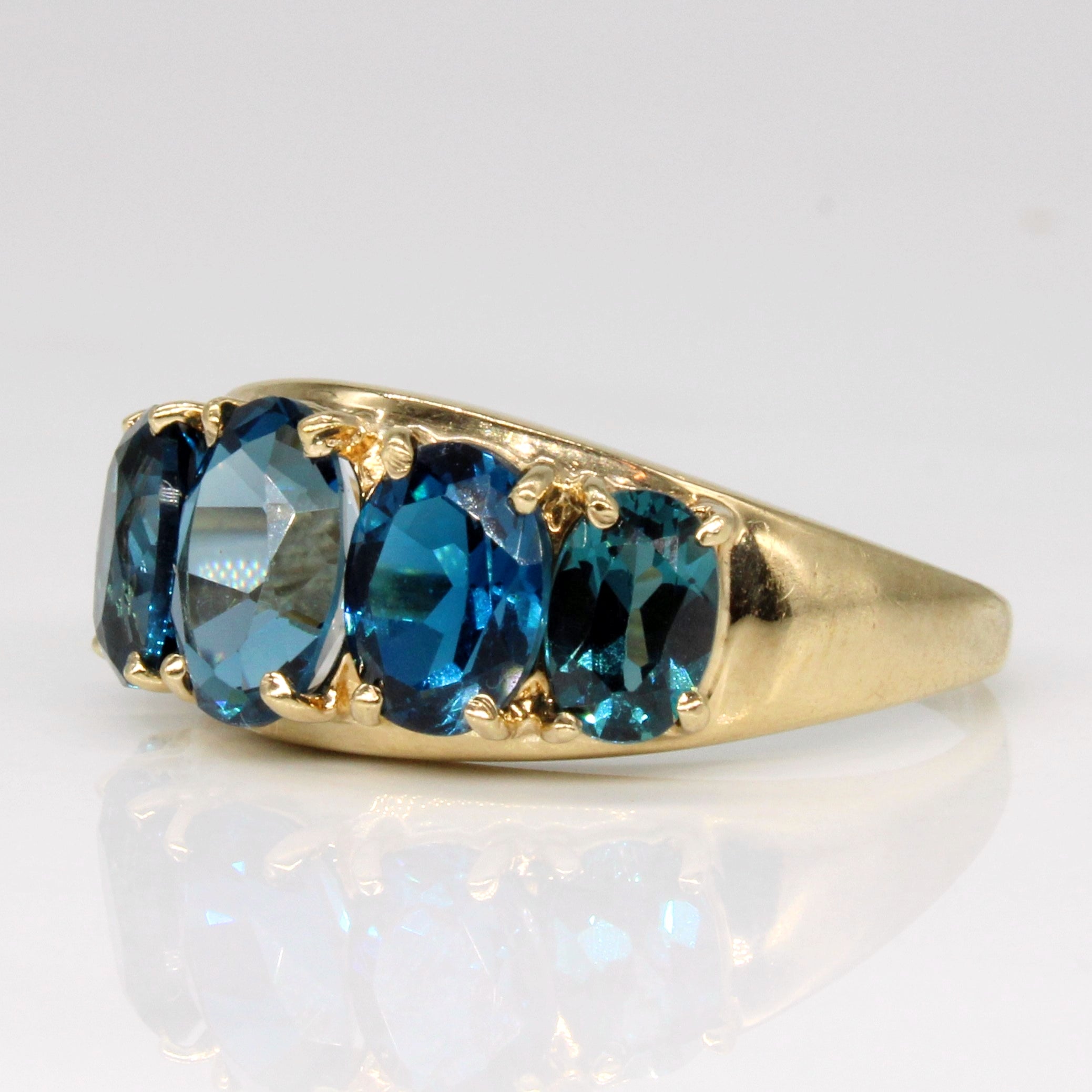 Bague cocktail en topaze bleue | 4,00 ct | Taille 8 | 