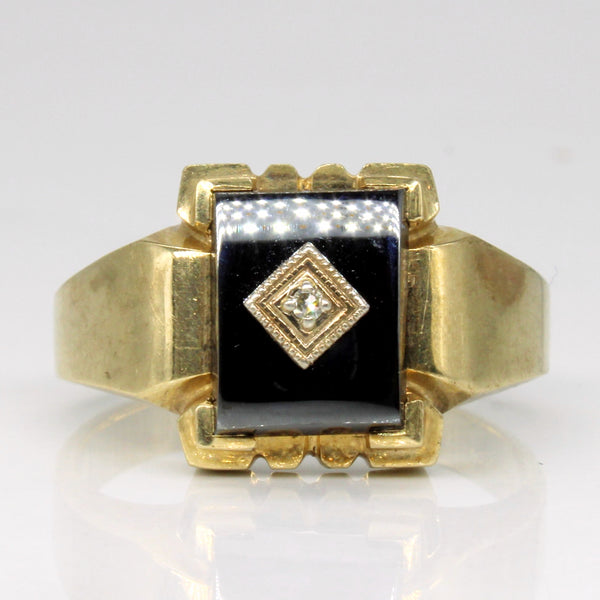 Hematite & Diamond Ring | 2.65ct, 0.01ct | SZ 9.75 |