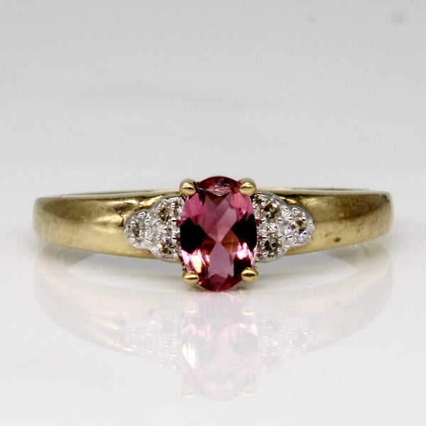 Pink Tourmaline & Diamond Ring | 0.26ct, 0.03ctw | SZ 6.75 |