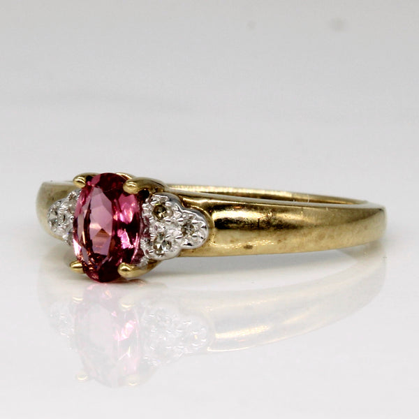 Pink Tourmaline & Diamond Ring | 0.26ct, 0.03ctw | SZ 6.75 |