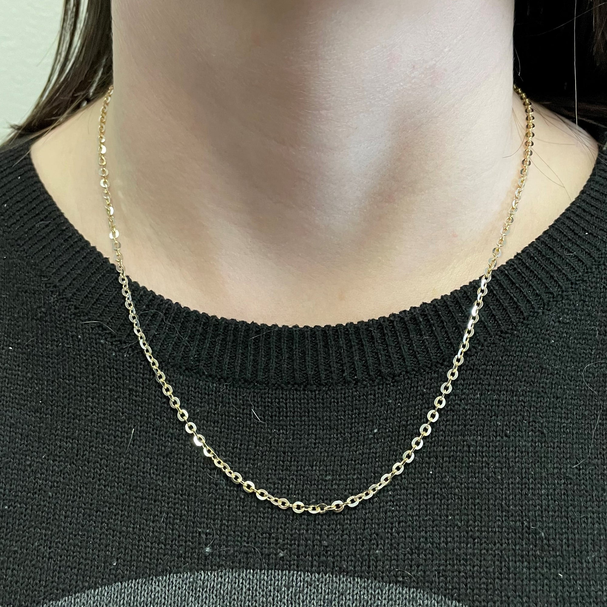 18k Two Tone Gold Rolo Chain | 20