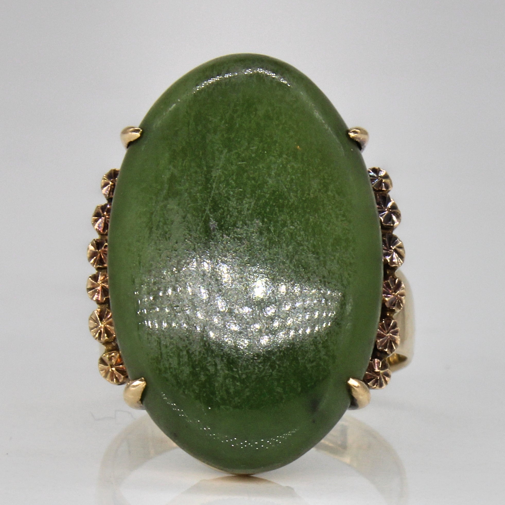 Nephrite Jade Cocktail Ring | 11.15ct | SZ 6.5 |