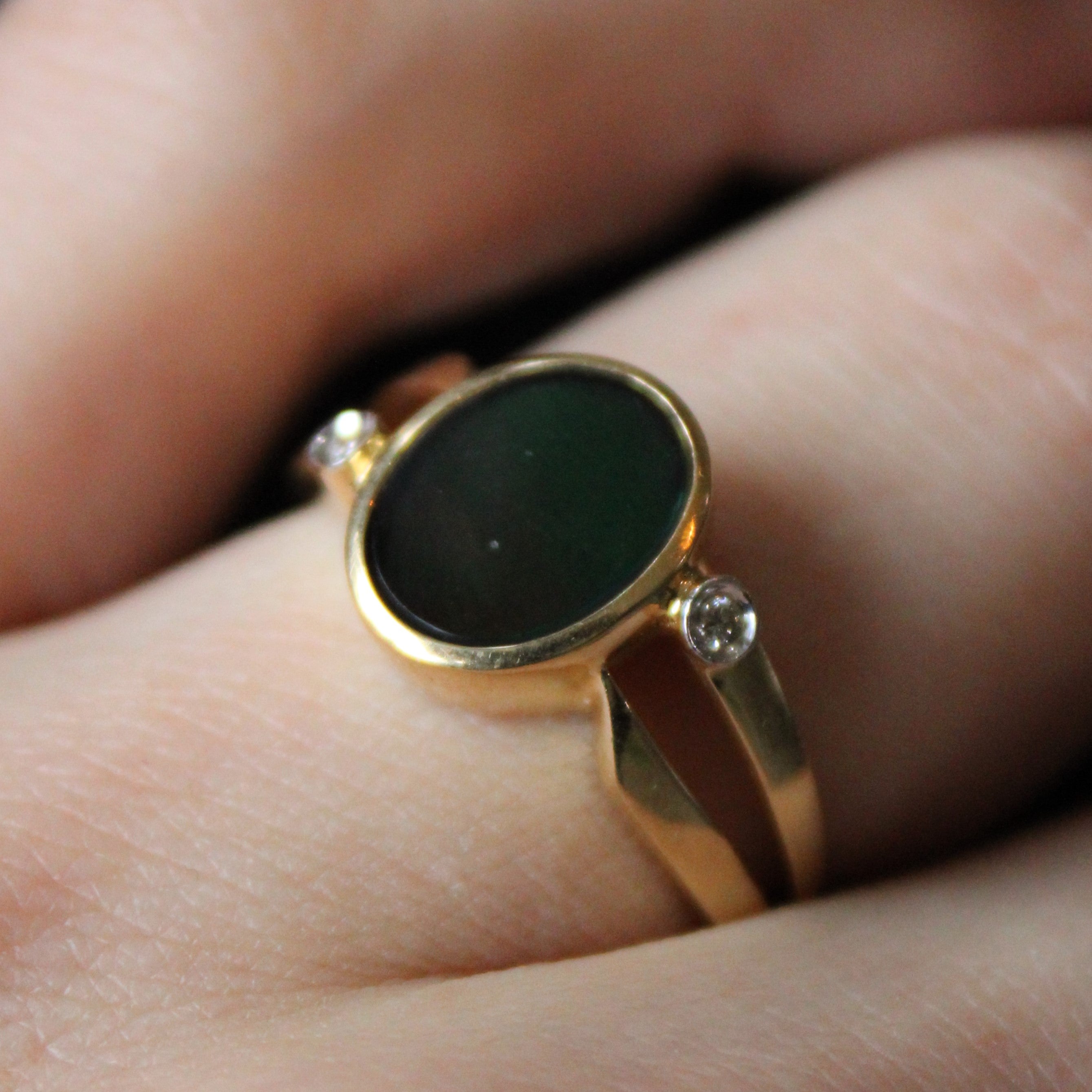 Ammolite & Diamond Ring | 0.50ct, 0.03ctw | SZ 8 |