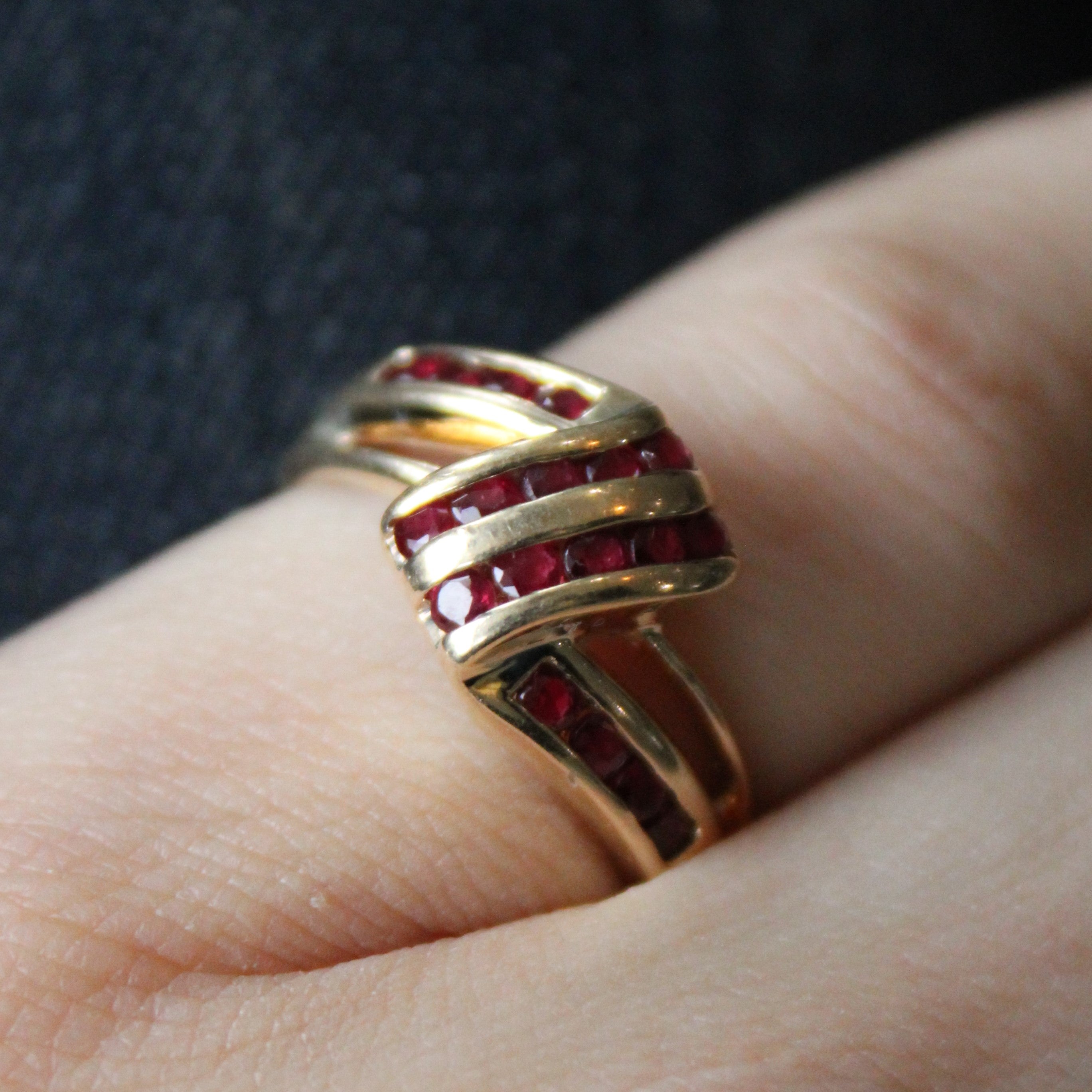 Cascade Ruby Bypass Ring | 0.63ctw | SZ 8 |